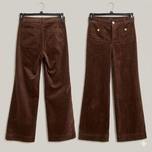 J.Crew Lizzie Brown Micro-Corduroy High Rise Wide Leg Sailor Pants Sz 25
